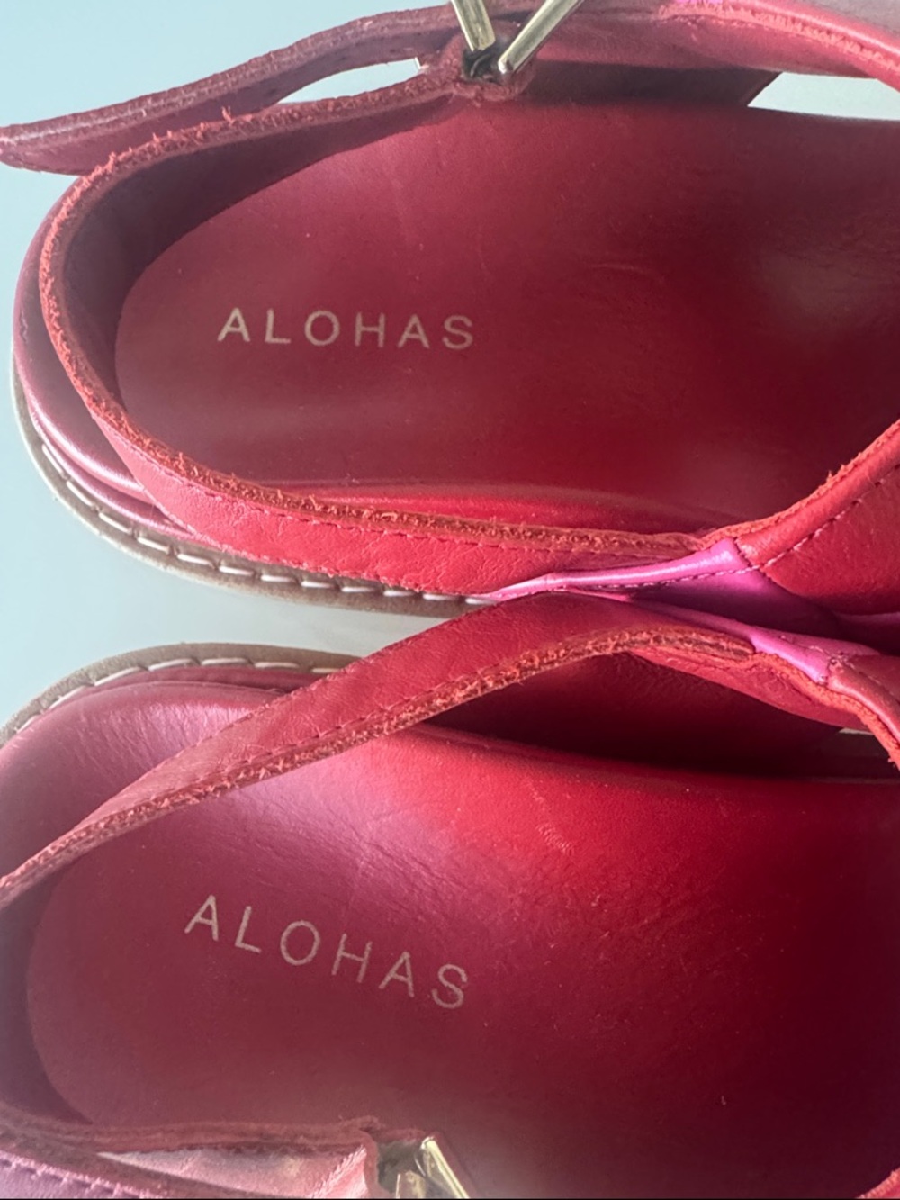 ALOHAS Marshmallow Scacchi Sandal Lipstick Red Magenta Size EU 39 - Picture 10 of 12